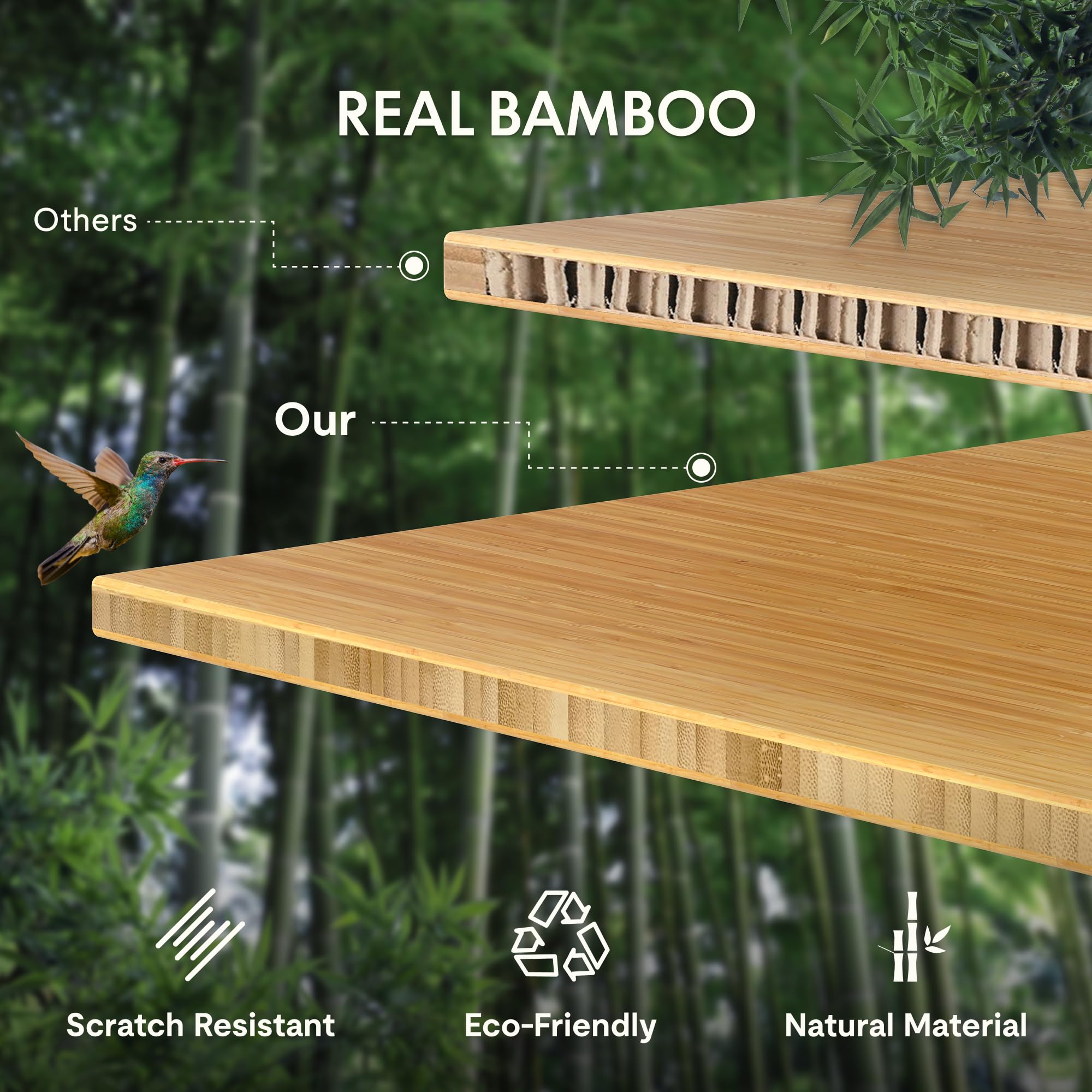 Flexispot Electric Height Adjustable Standing Desk - 55 x 28 Inches Bamboo Desktop, Ergonomic Sit Stand Workstation for Home Office (White Frame & Rectangular Top) | Perfect for Remote Work, Gaming & Study Setup