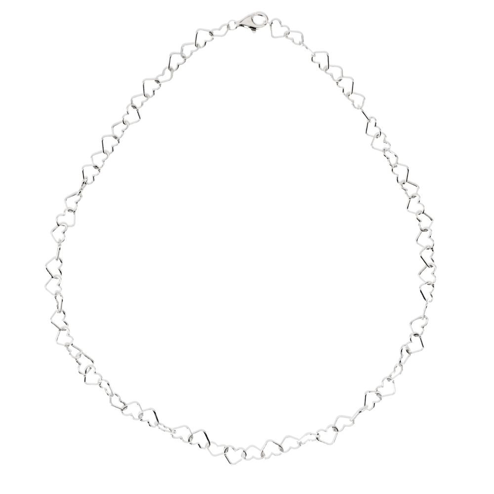925 Sterling Silver Love Heart Link Chain Necklace for Women & Men - Romantic Gift for Valentine's Day, Anniversary & Couple Jewelry - Perfect for Date Nights, Weddings & Special Occasions