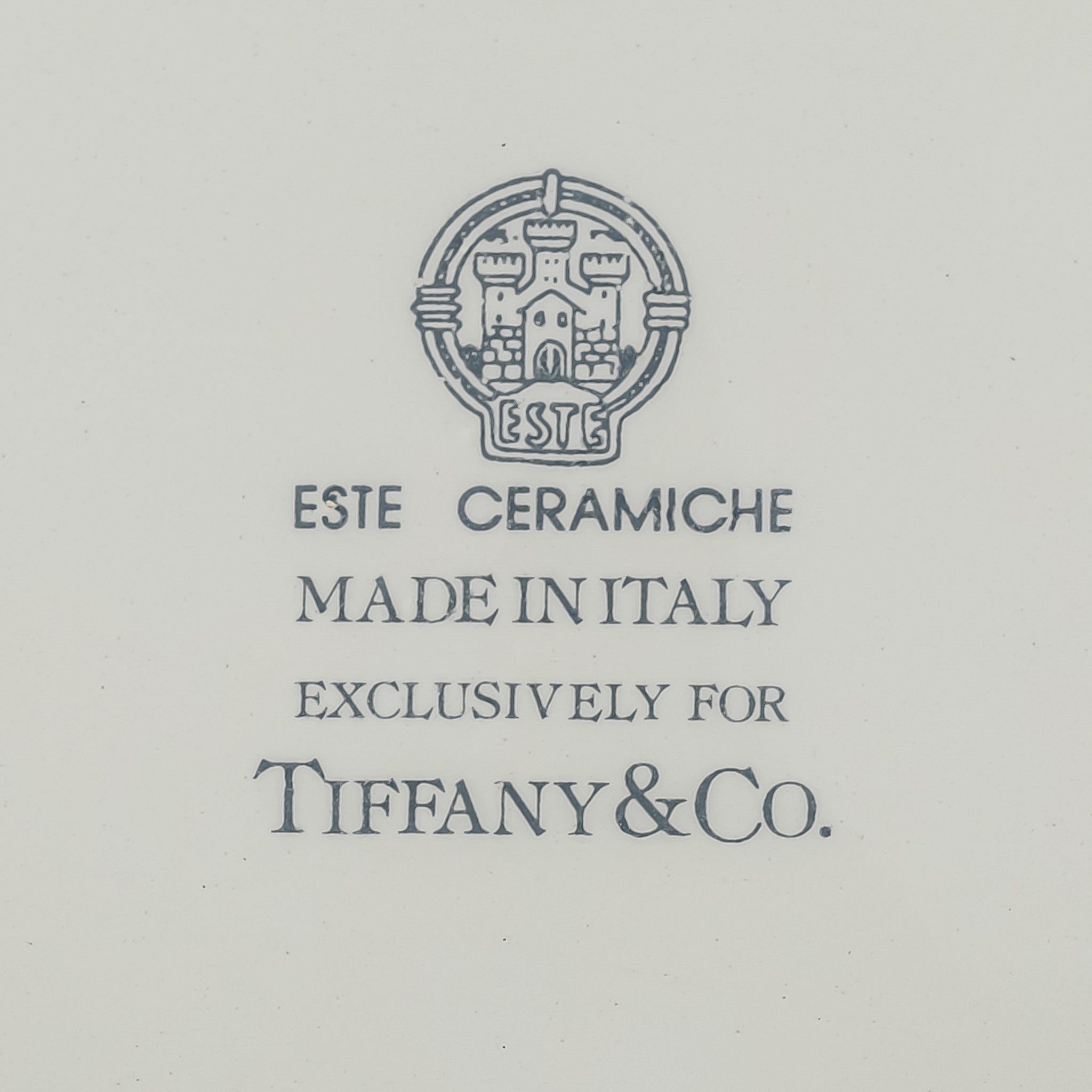 Tiffany & Co Este Ceramiche Green Band Chargers Set of 2 - Elegant Dinnerware for Formal Dining & Special Occasions