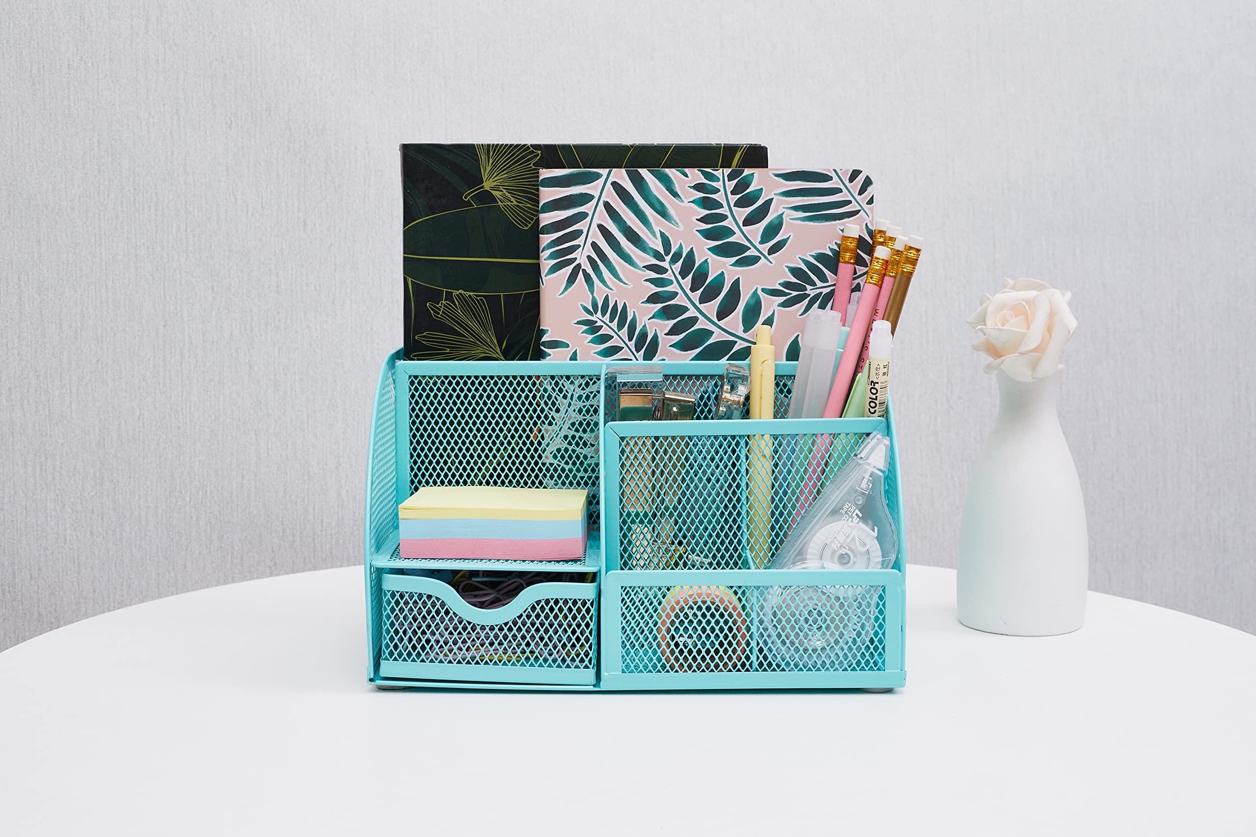 Anova Mesh Desk Organizer with 7 Compartments & Drawer - Office & Home Storage