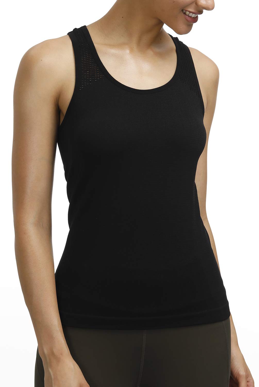 Women's Yoga Tank Tops - Cute Racerback Workout Shirts with Laser Cut Design | Activewear for Running, Gym & Fitness | Perfect for Yoga, Pilates & Cardio Workouts