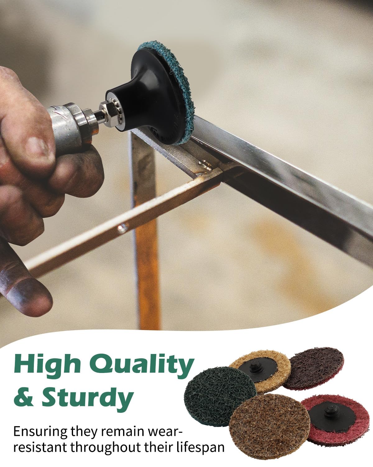 60Pcs 2-Inch Nylon Sanding Discs with 1/4