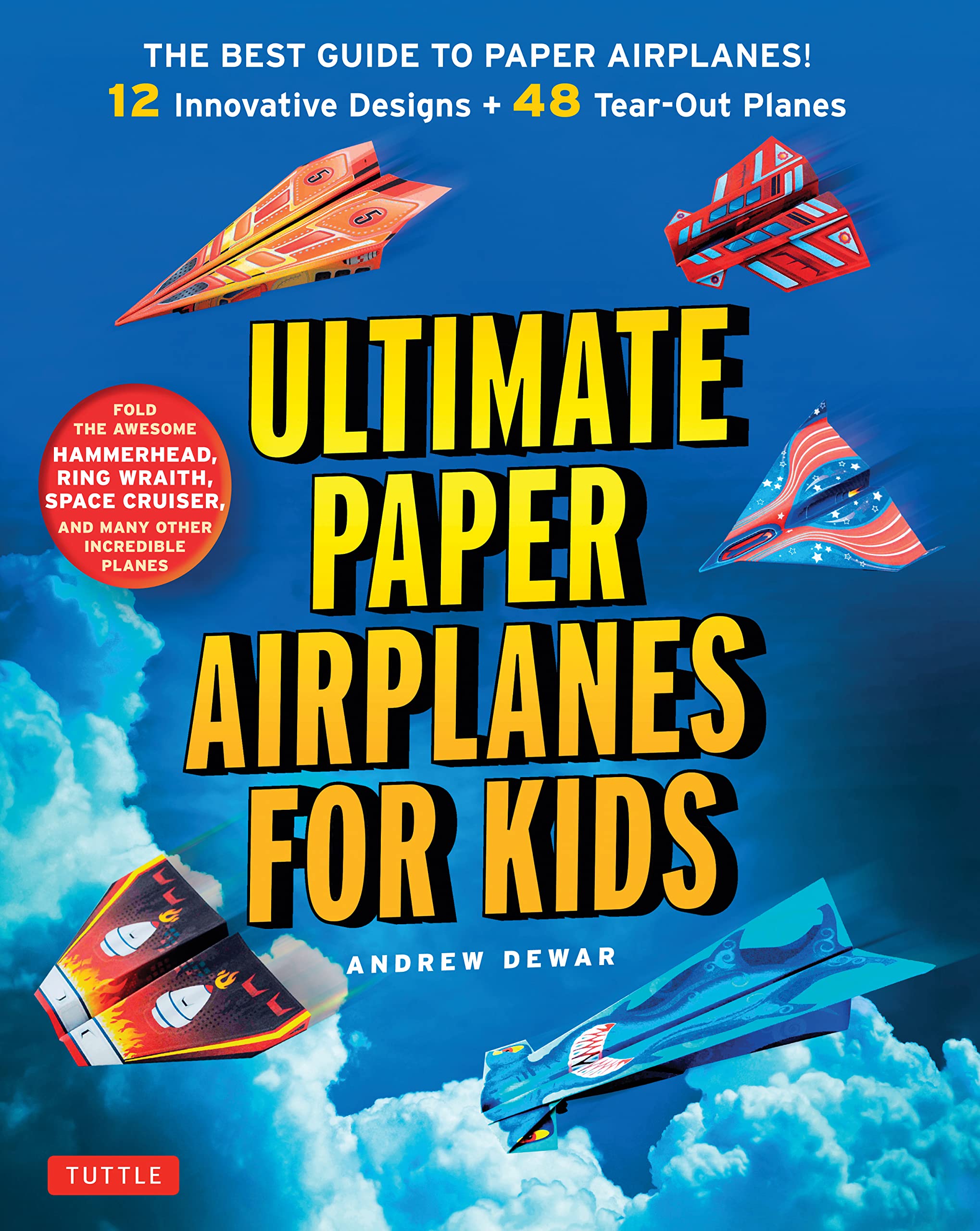 Ultimate Paper Airplanes Kit for Kids - 12 Innovative Designs with 48 Tear-Out Sheets & Step-by-Step Instruction Book | Fun STEM Learning Activity for Classroom, Birthday Parties & Indoor Play