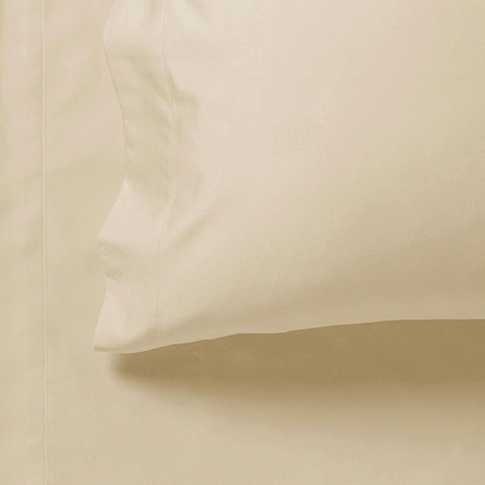 1000TC Ultra Soft Fitted Sheet & 2 Pillowcases Set - Queen Size Bedding in Beige | Luxury Hotel Quality Sheets for Bedroom, Guest Room & Vacation Home