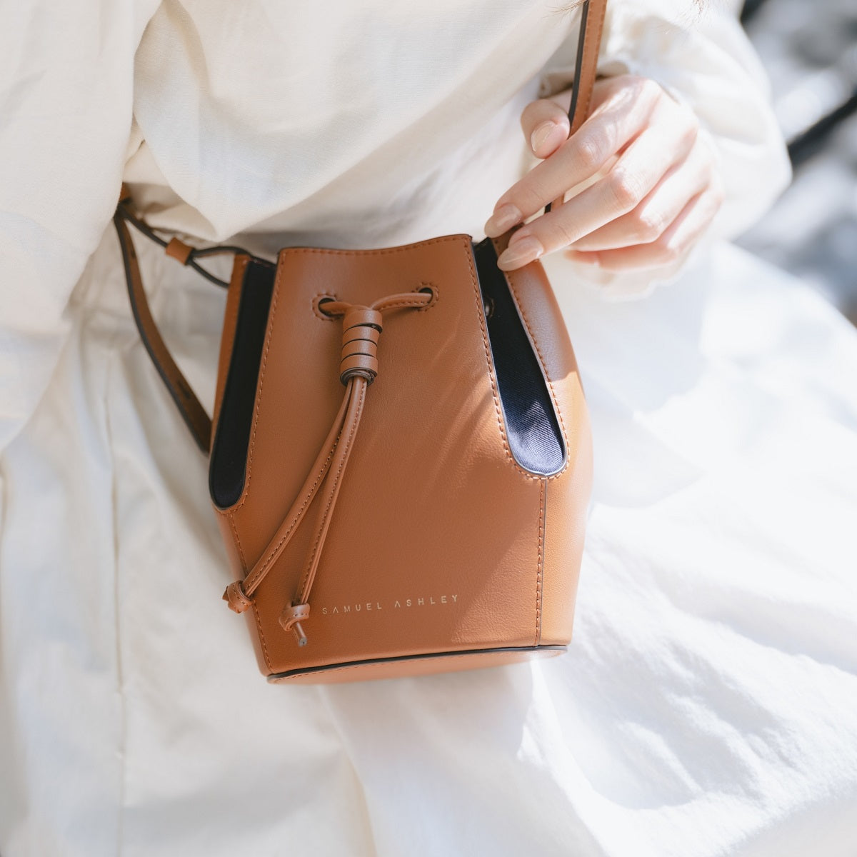 Mini Chantal Drawstring Leather Bag - Stylish & Compact Crossbody Purse for Women, Perfect for Everyday Use, Travel & Date Nights