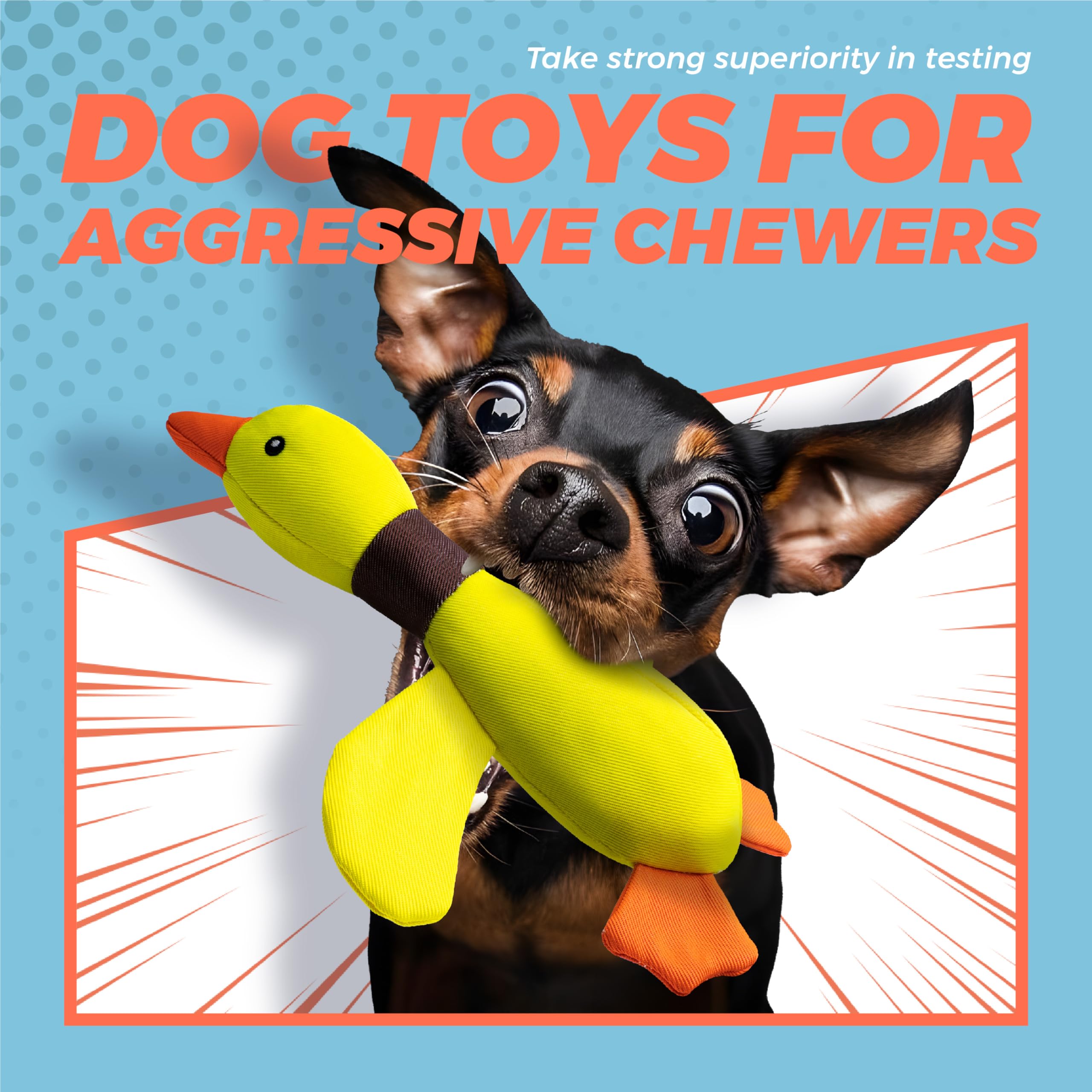 Vitscan Upgraded Goose Squeaky Dog Chew Toys - Durable & Indestructible Interactive Puppy Toys for Small, Medium & Large Dogs | Aggressive Chewer Proof, Teeth Cleaning Chew Toy for Puppies & Adult Dogs | Perfect for Playtime, Training & Dental Health
