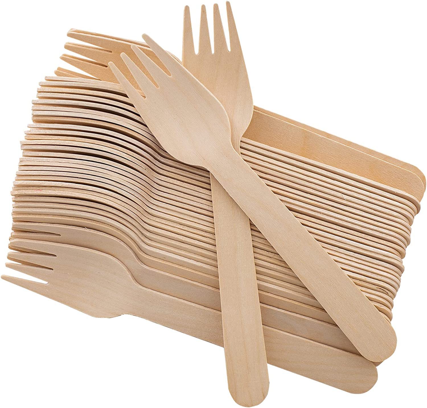 Eco-Friendly Disposable Wooden Forks - 250ct Biodegradable Plain Utensils for Parties, Picnics & Catering | Perfect Stix Green Fork 158-250ct
