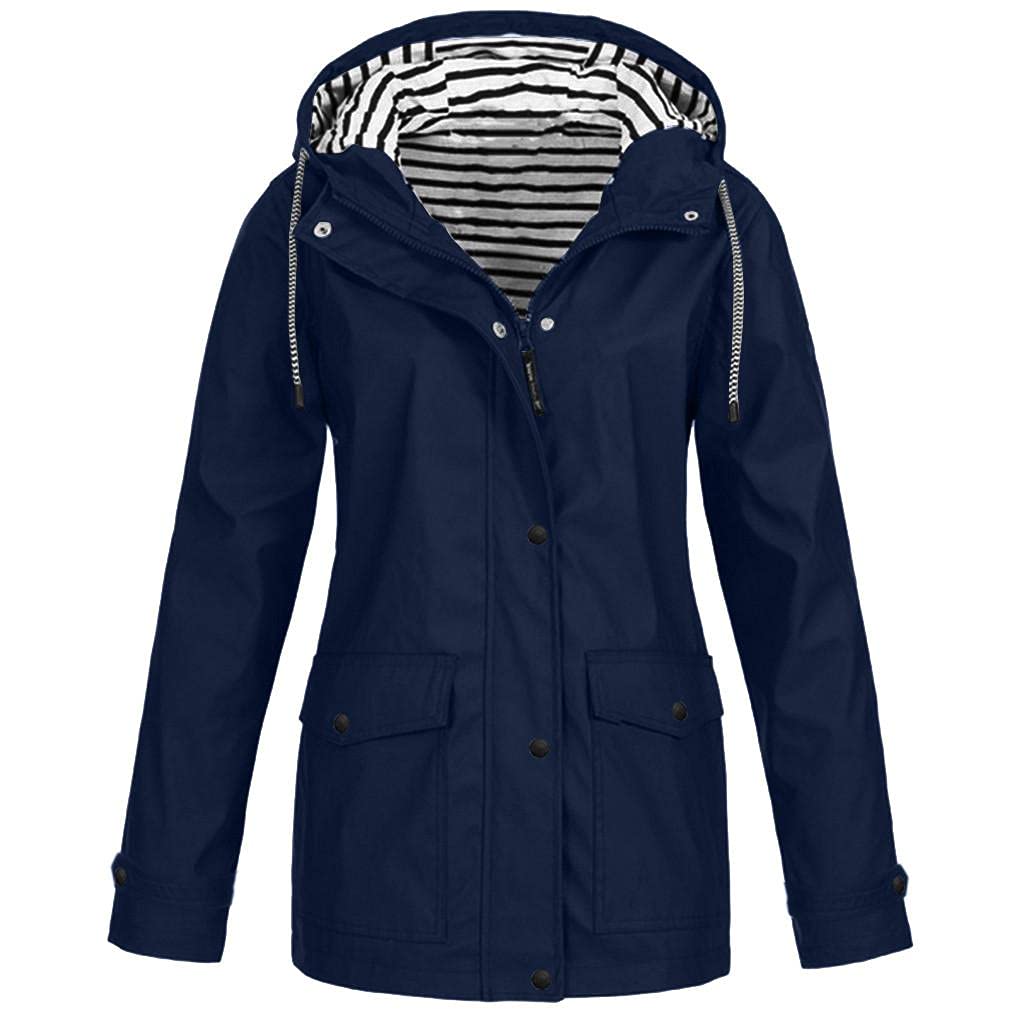 AIHOU Women's Waterproof Rain Jacket - Lightweight Hooded Windbreaker for Hiking, Travel & Outdoor Activities - Perfect for Rainy Days & Adventure Trips
