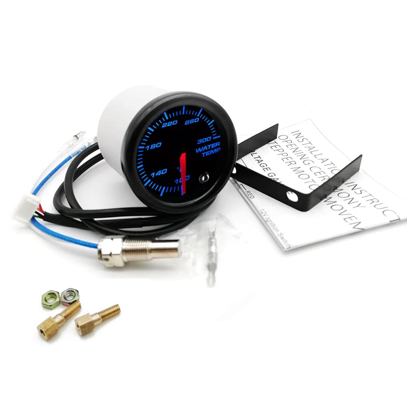 2 Inch Water Temperature Gauge Kit with Radiator Hose Adapter & Sending Unit - Perfect for Car, Truck, Boat & RV Engine Cooling System Monitoring