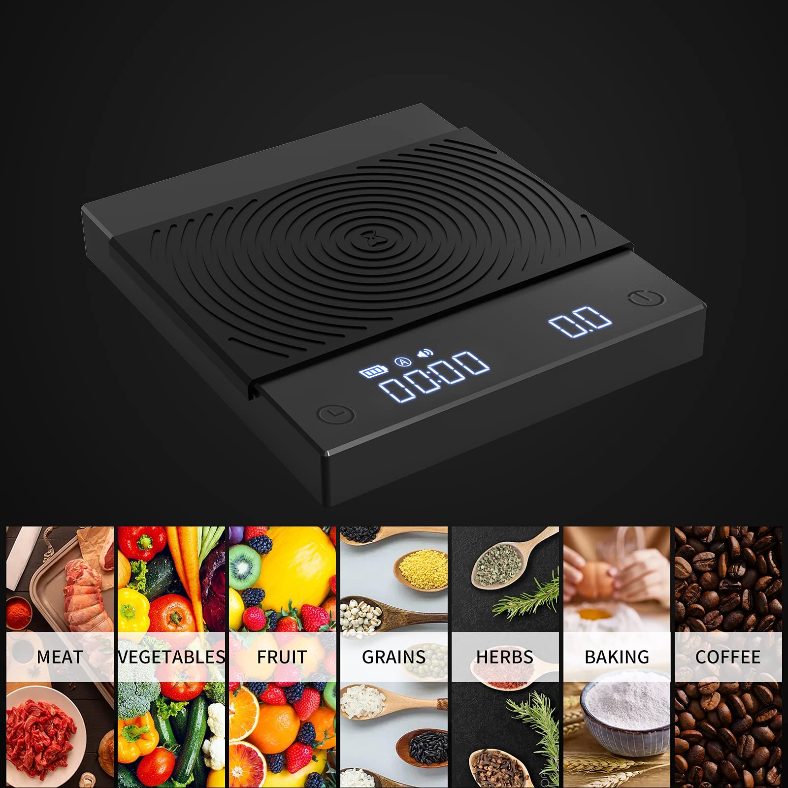 TIMEMORE Black Mirror Basic 2 Digital Coffee Scale with Timer - 2000g Capacity for Espresso, Pour Over, and Drip Coffee - Perfect for Home Baristas and Coffee Shops (Black)