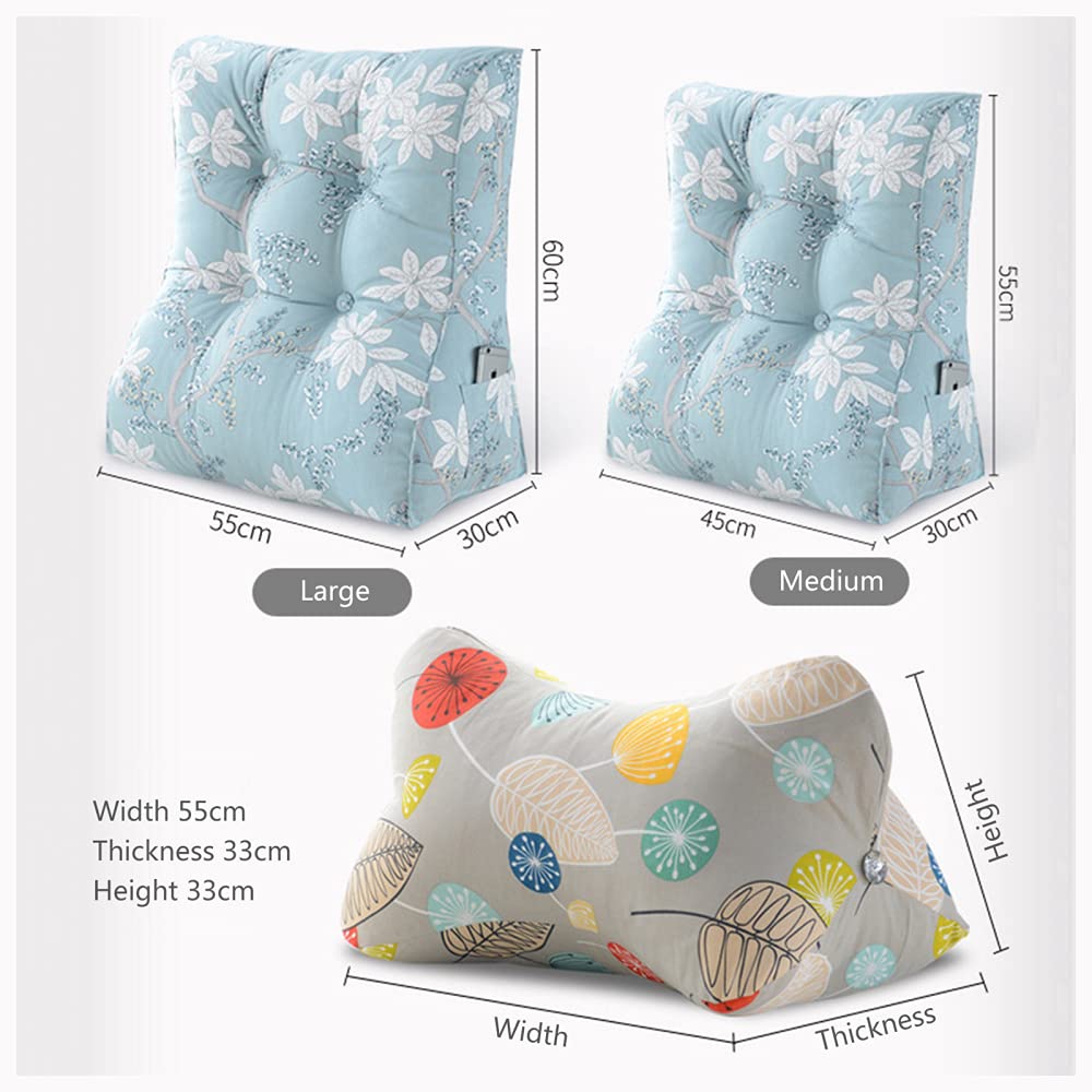 **Comfortable Reading Pillow with Neck Support - Soft Stuffed Backrest Cushion for Reading, Relaxing in Bed, Chair, Car Seat or Sofa (H-55 x W-45 x D-30cm) - Perfect for Book Lovers, Travel & Home Use**