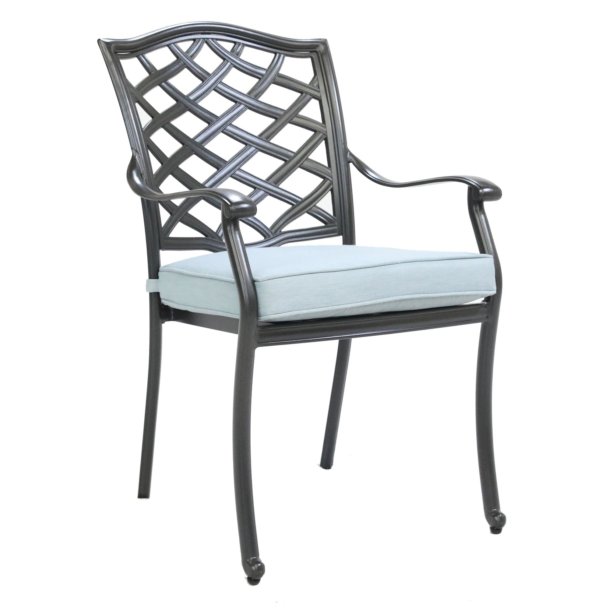 Modern Light Blue Dining Arm Chairs Set of 2 - Upholstered Side Chairs for Kitchen, Dining Room, Breakfast Nook & Home Decor