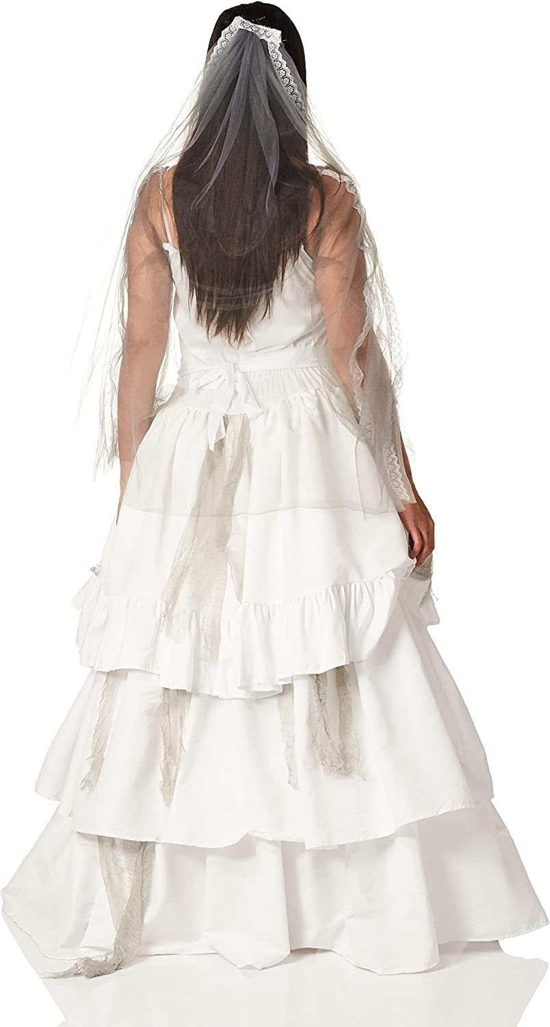 Victorian Ghost Bride Costume for Women - Elegant Gothic Halloween Dress for Cosplay, Themed Parties & Haunted Events