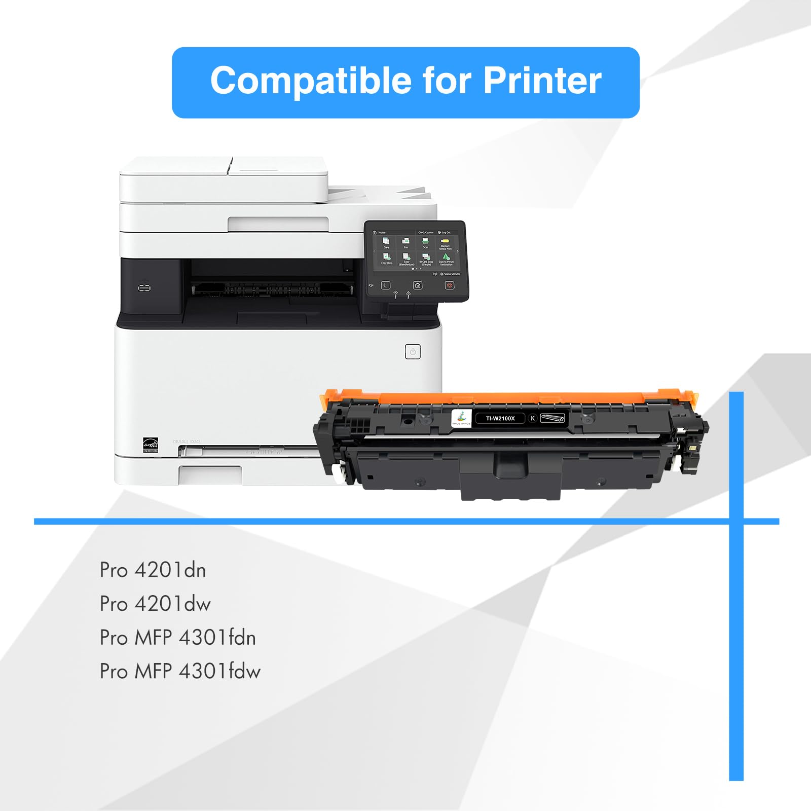 High Yield 210X Toner Cartridges 4-Pack (Chip Included) - Compatible with HP 210X/210A for HP Color LaserJet MFP 4301fdw/4301fdn/Pro 4201dw/4201dn Series (Black/Cyan/Yellow/Magenta) - Perfect for Office Printing & High-Volume Documents