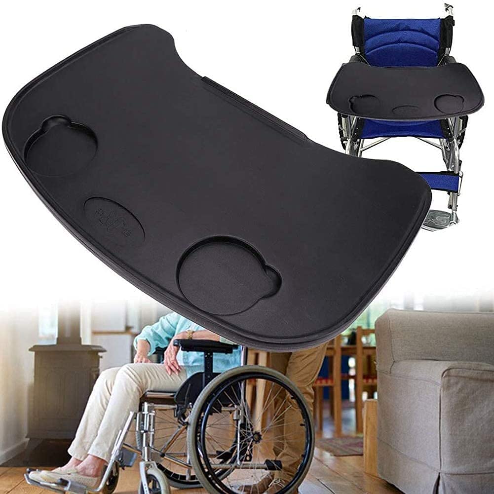 Universal Wheelchair Tray - Thickened Anti-Slip Plastic Lap Desk for Manual/Electric Wheelchairs | Wheelchair Accessories for Dining, Reading & Work