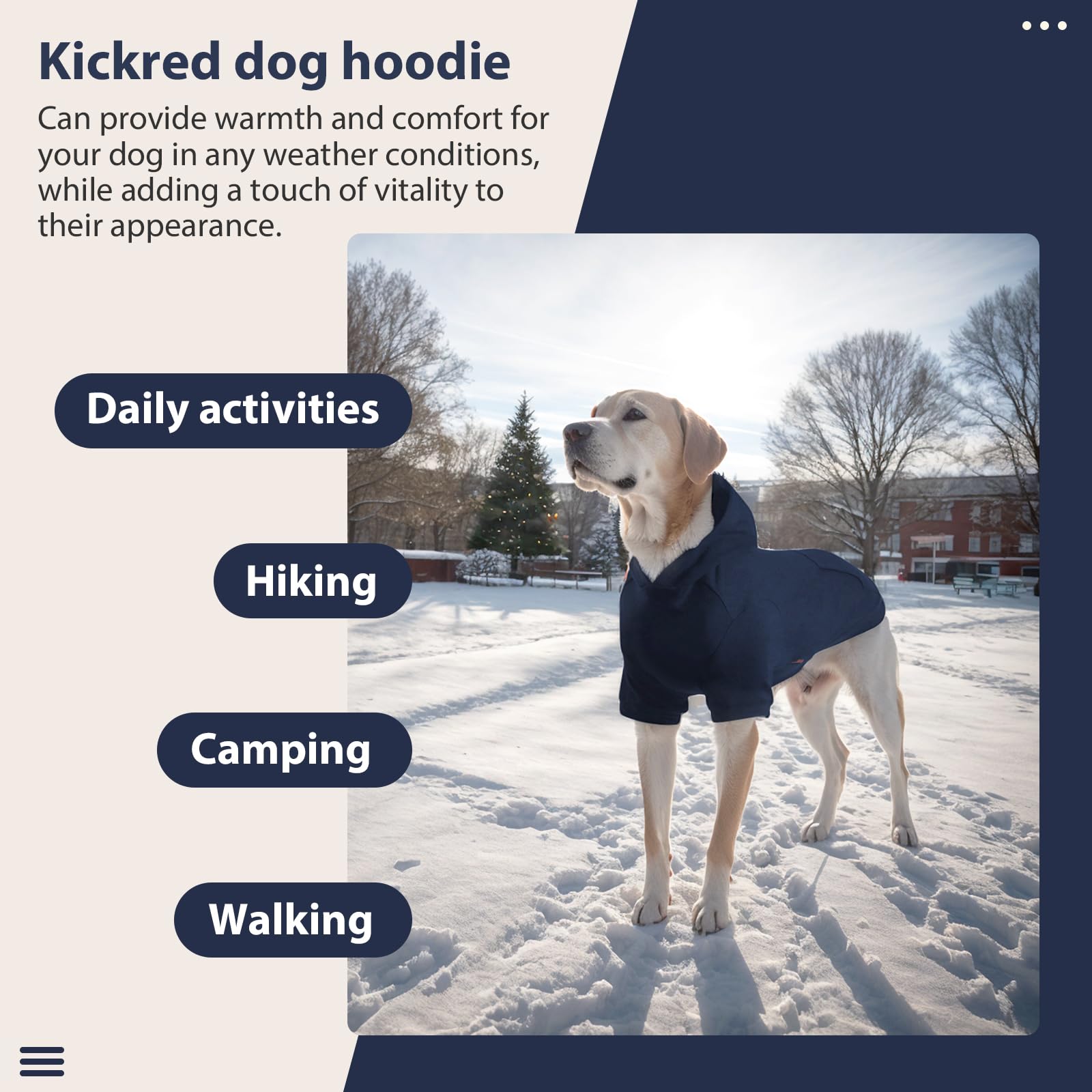 Premium Soft Cotton Dog Hoodie with Leash Hole & Pocket - Cozy Puppy Sweater for Small Medium Large Dogs (XX-Large, Navy Blue) - Perfect for Winter Walks & Outdoor Adventures