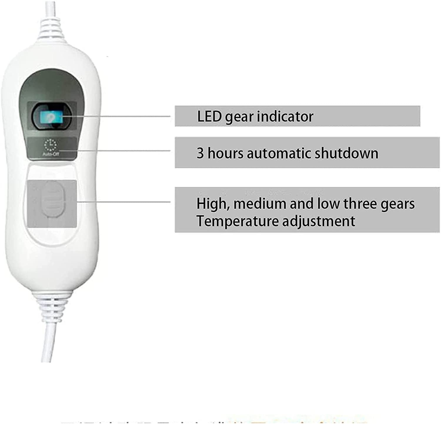 Premium Electric Blanket - 3 Heat Settings, Washable & Overheat Protection - 59