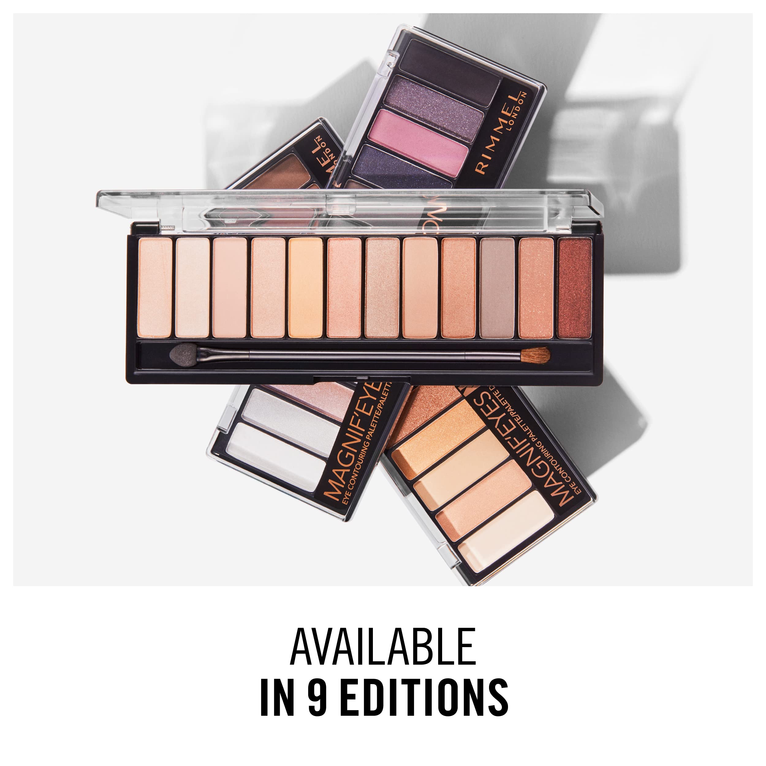 Rimmel London Magnif eyes 12 Pan Eyeshadow Palette - Highly Pigmented, Long Lasting Pink Spice Edition (14.2g) | Perfect for Day to Night Makeup, Party & Special Occasions