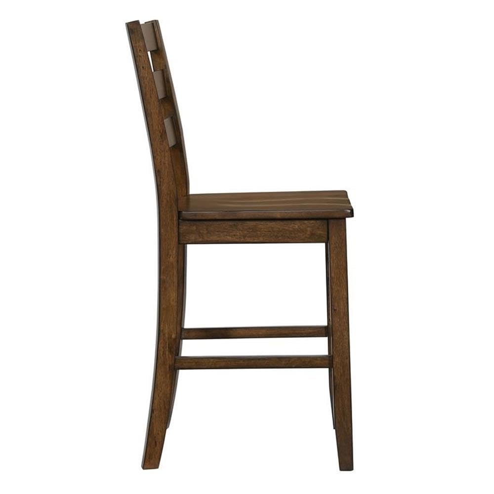 Furniture of America Jolines Wood Counter Height Chair Set of 2 - Solid Oak Bar Stools for Kitchen Island, Breakfast Nook & Dining Room - Comfortable Counter Height Seating