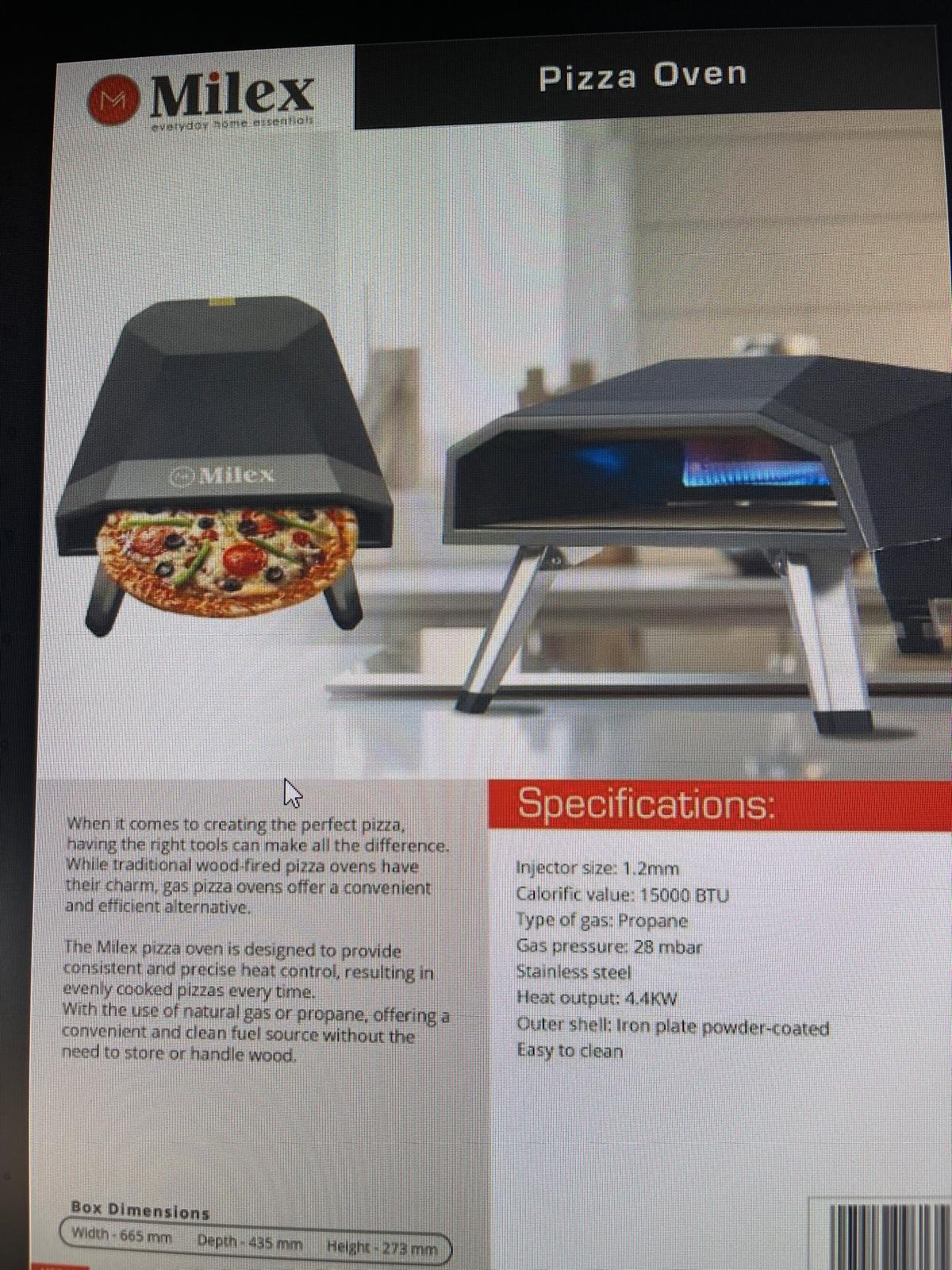 Milex Professional Outdoor Pizza Oven - Portable Wood Fired Pizza Maker for Backyard, Camping & Outdoor Cooking - Perfect for Home Chefs & Pizza Lovers