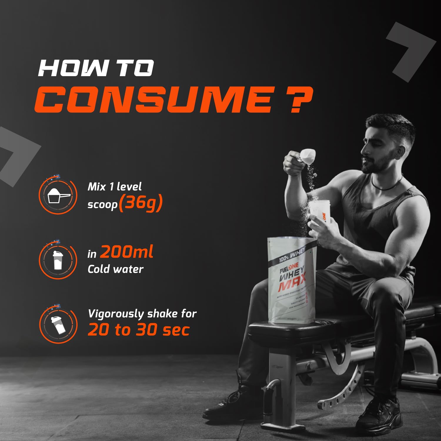 FUELONE Whey Max Chocolate Protein Powder (1kg / 2.2lbs) - Whey Protein Concentrate & Isolate Blend - 27g Protein per Serving - Ideal for Post-Workout Recovery & Muscle Building