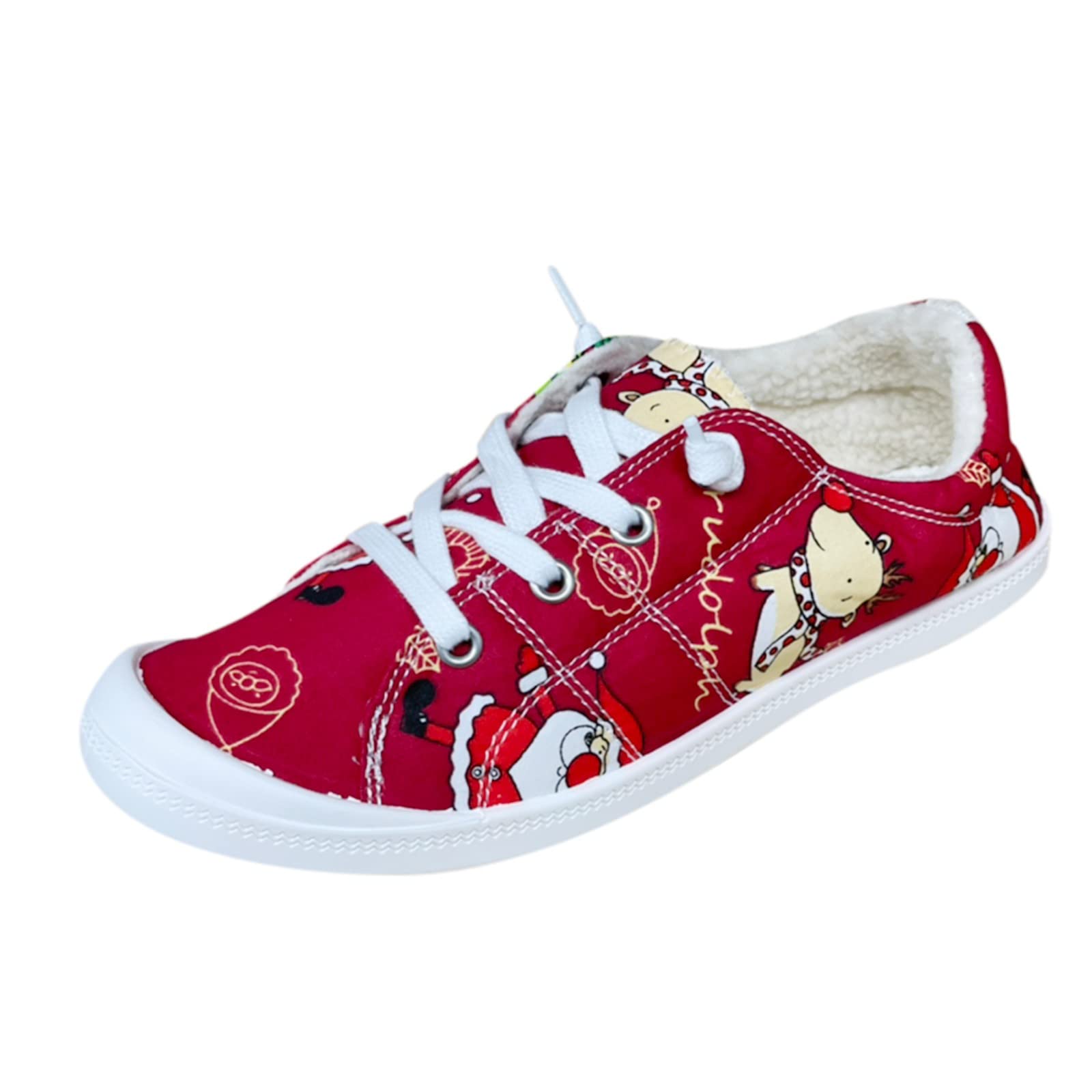 Women's Christmas Plush Thermal Slip-On Winter Sneakers - Cozy Casual Boots for Holiday Parties & Outdoor Activities