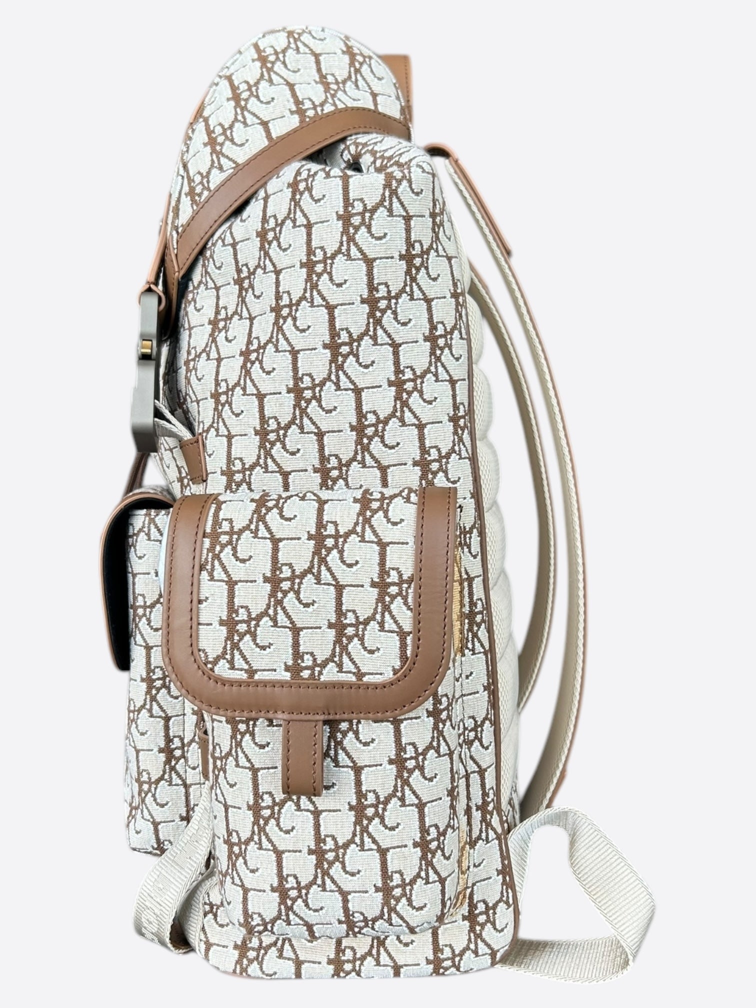 Dior Cactus Jack Beige & Brown Oblique Hit The Road Backpack - Stylish Luxury Travel Backpack for Men & Women | Perfect for Travel, Work & Daily Commute