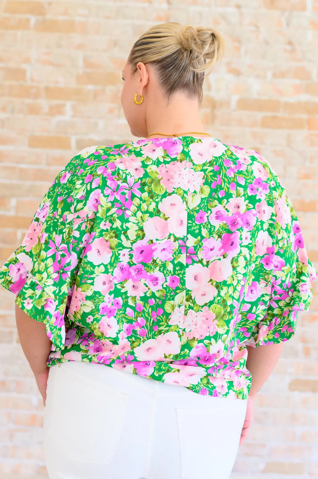 Florence V-Neck Statement Top in Kelly Green | Elegant Women's Blouse for Work, Party & Date Night | Perfect for Office, Cocktail Events & Evening Outfits