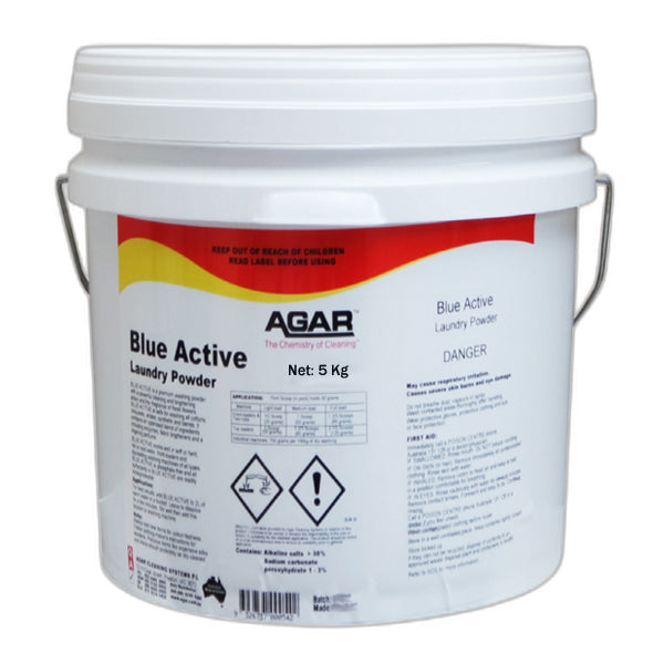 Blue Agar Active Laundry Detergent Powder - Natural Stain Remover for Clothes, Whites & Colors | Perfect for Family Laundry, Travel & Eco-Friendly Cleaning