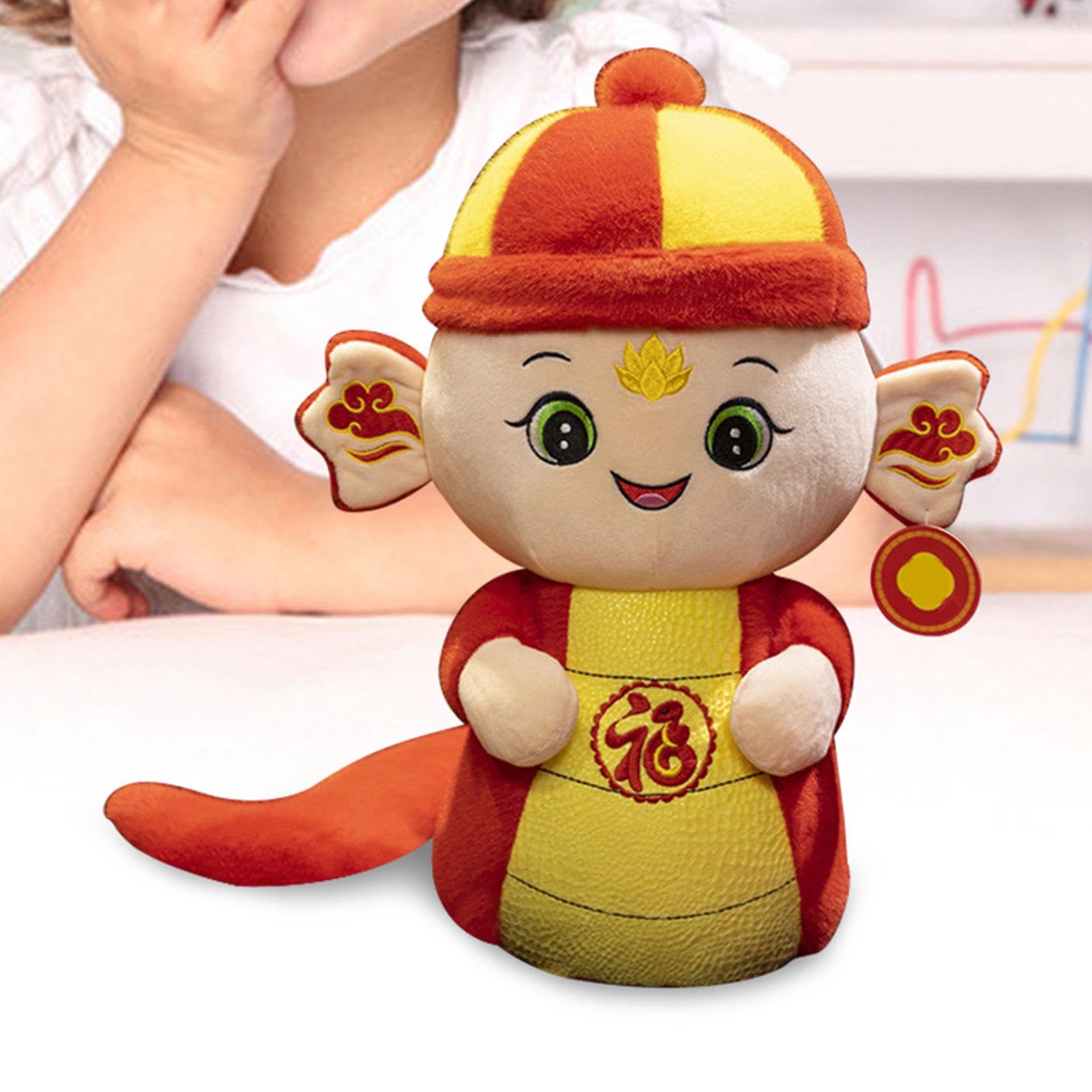 Soft Plush Snake Stuffed Animal Toy - Chinese Zodiac Year of the Snake 2025, 3D Realistic Snake Doll for Spring Festival Decor, Gifts & Kids Cuddling