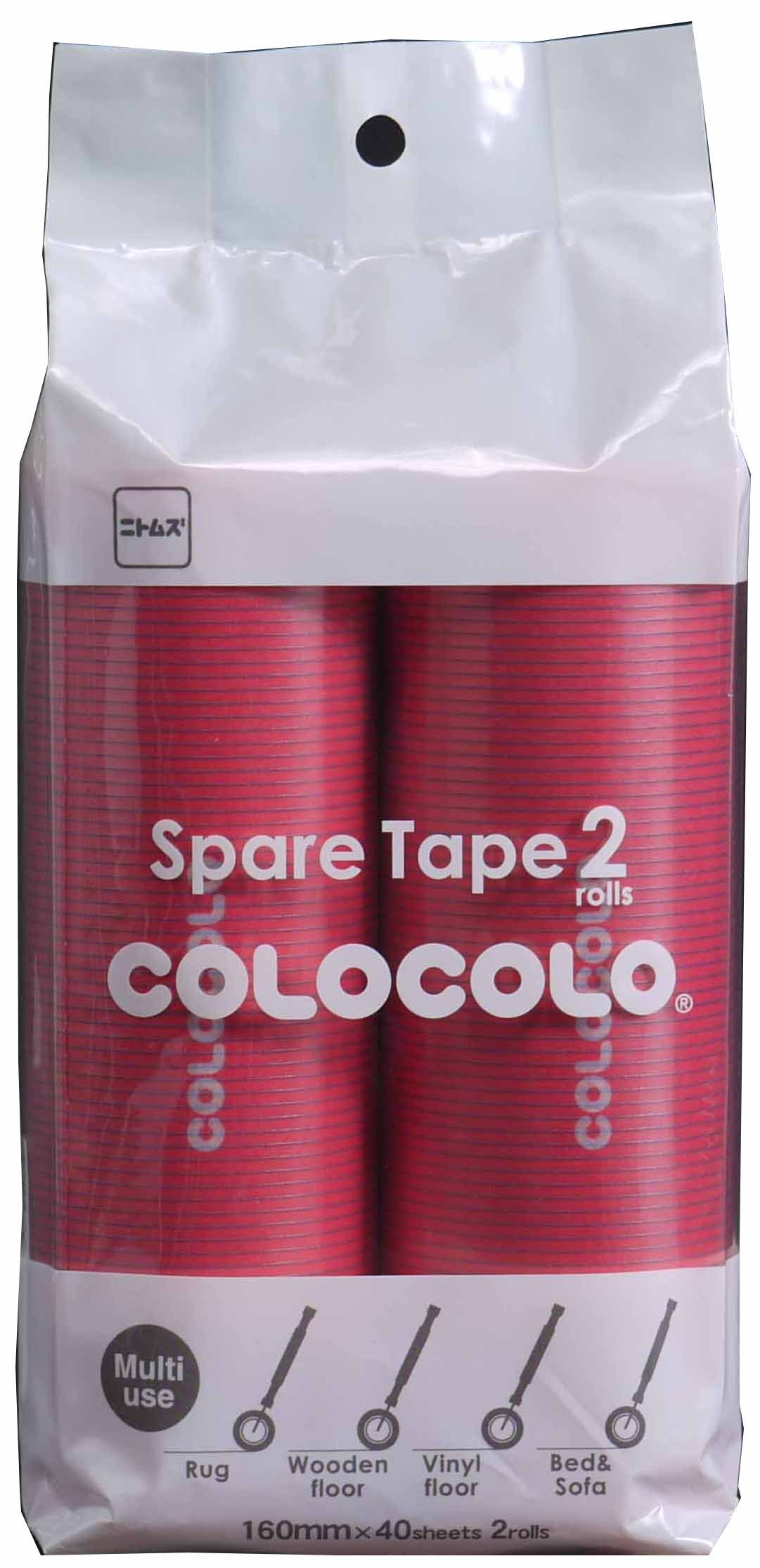 COLOCOLO Adhesive Refill Tape 2 Pack - Strong Double Sided Sticky Tape for Crafts, DIY Projects, Scrapbooking, Home & Office Use - Red Color