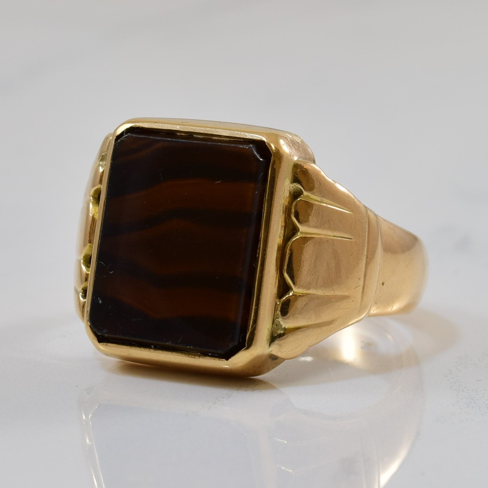 Bezel Set Agate Ring - 8.00ct Genuine Agate Stone - Size 10 - Handmade Silver Jewelry for Women - Perfect for Weddings, Parties & Everyday Wear