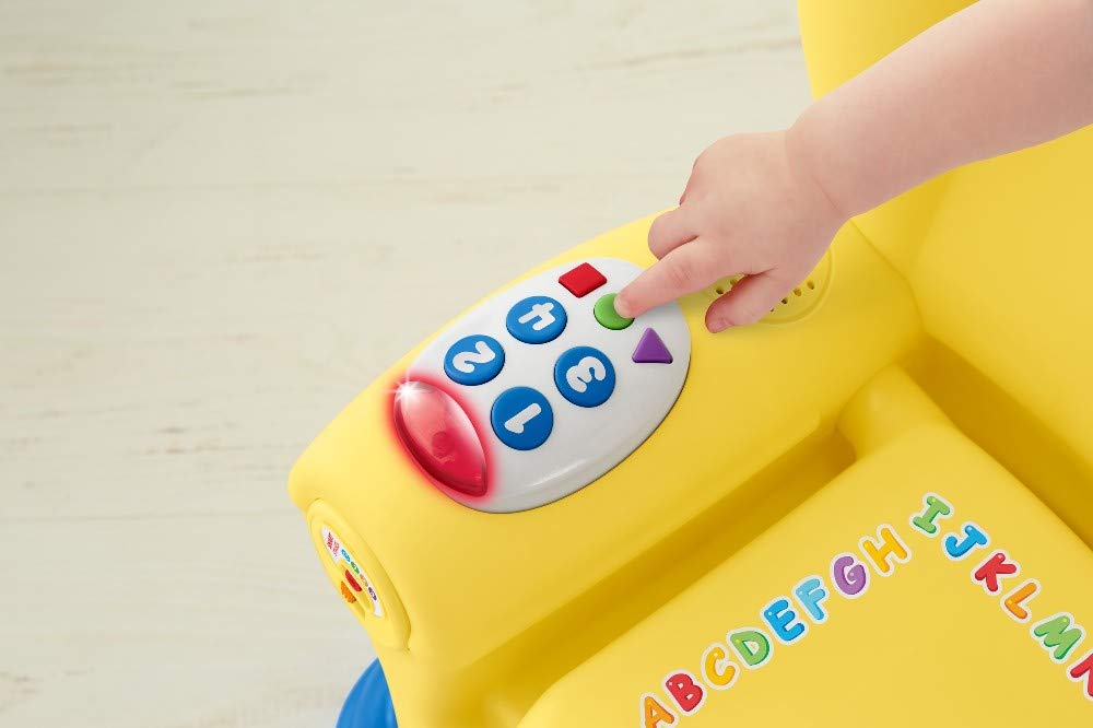 Fisher-Price Laugh & Learn Smart Stages Chair - Interactive Musical Learning Toy for Toddlers, Yellow (UK-English Version, GXC32) - Perfect for Early Childhood Development & Playroom Fun
