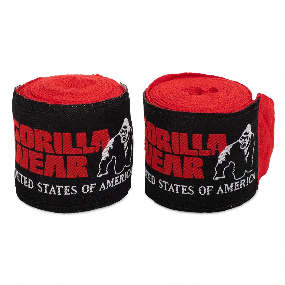 GORILLA WEAR Boxing Hand Wraps - Premium Red Hand Wraps for Boxing, MMA & Training | Hand Protection for Fighters & Athletes