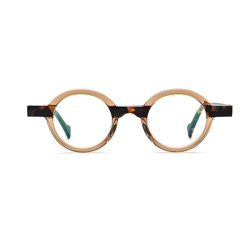 Stylish Black Unisex Acetate Round Eyeglasses - Full Rim Small Frame 19231 | Perfect for Reading, Work & Fashion Accessories