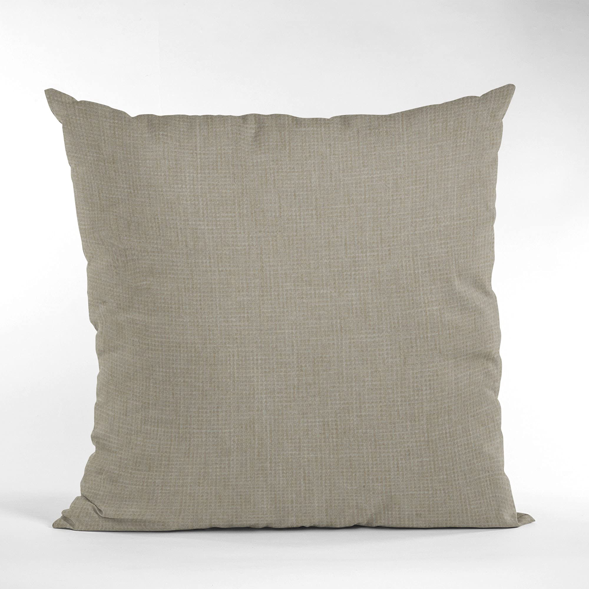 Plutus Brands Luxury Waffle Texture Linen Throw Pillow 24x24 Inches - Double Sided Brown Decorative Cushion for Sofa, Bed, Living Room & Home Decor