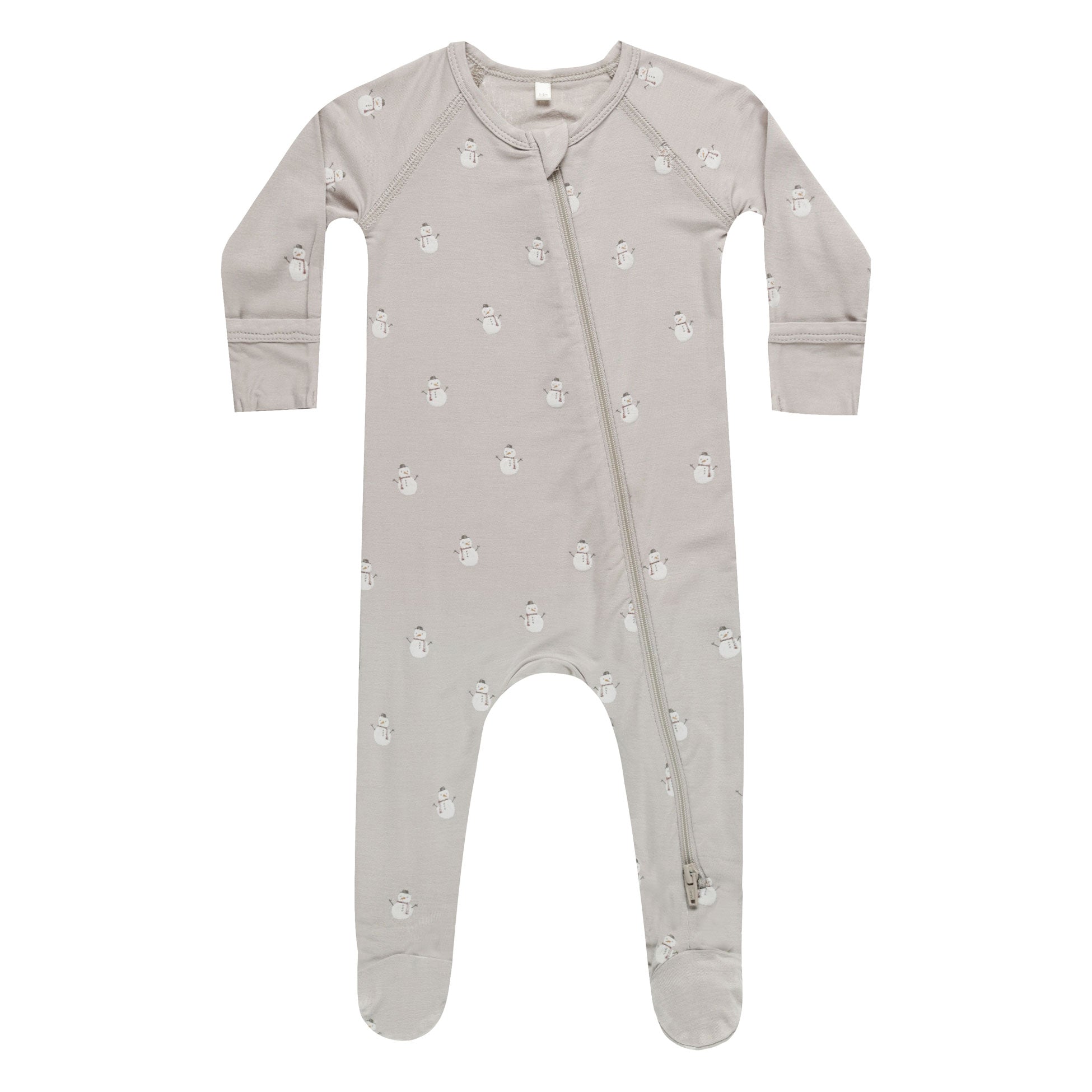 Bamboo Zip Footie Pajamas with Snowmen Print - Cozy Winter Sleepwear for Babies & Toddlers - Perfect for Cold Weather & Holiday Photos - FINAL SALE