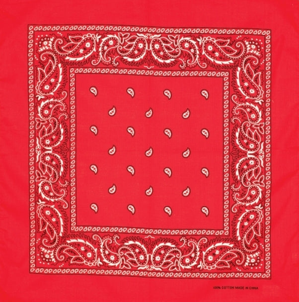 Red Bandanas for Men & Women - Stylish Cotton Fashion Accessory for Outdoor, Sports, and Everyday Use
