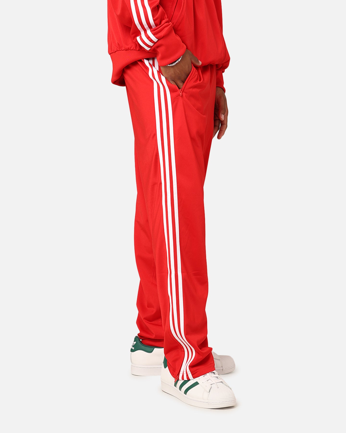 Adidas Adicolor Classics Firebird Track Pants - Better Scarlet/White - Men's Athletic Joggers for Running, Gym & Casual Streetwear