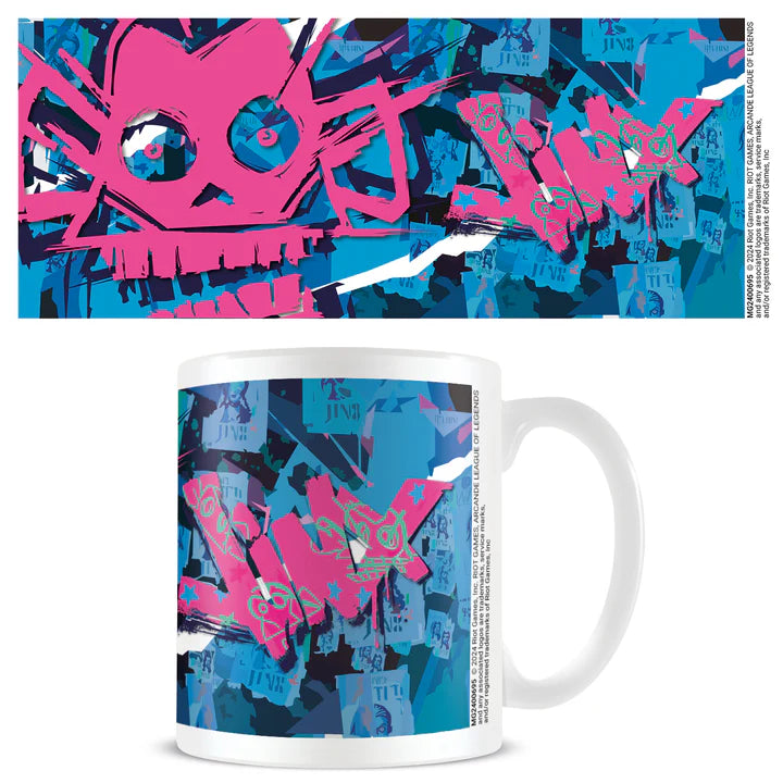 Arcane (Jinx) White Ceramic Coffee Mug with Handle - Perfect for Hot Drinks, Office Use, and Gaming Collectibles