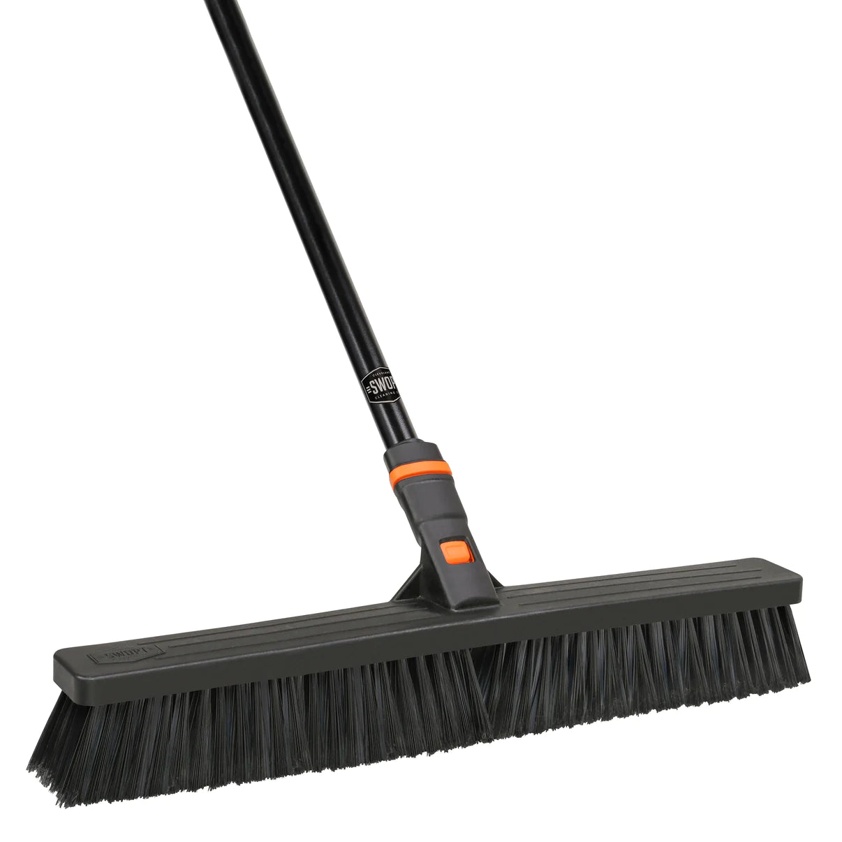 18 Inch Multi-Surface Push Broom with 60 Inch Steel Handle - Heavy Duty Sweeping for Garage, Warehouse, Driveway & Outdoor Cleaning