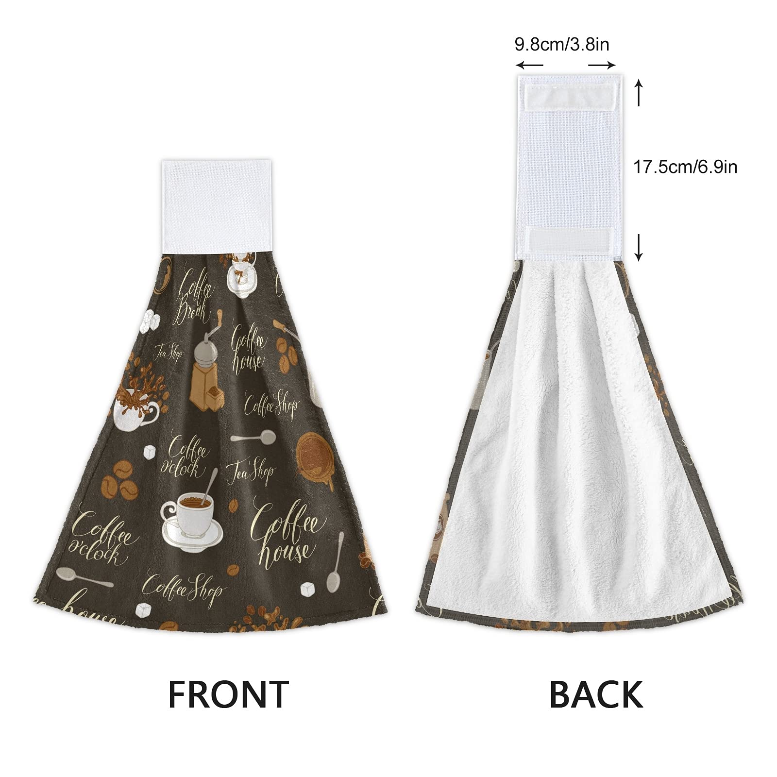 Premium Tea & Coffee Theme Kitchen Hanging Towels Set - 2-Pack Soft Absorbent Dish Cloths for Cafe, Tea Bar & Home Decor - Perfect for Kitchen, Bathroom & Laundry Room Use