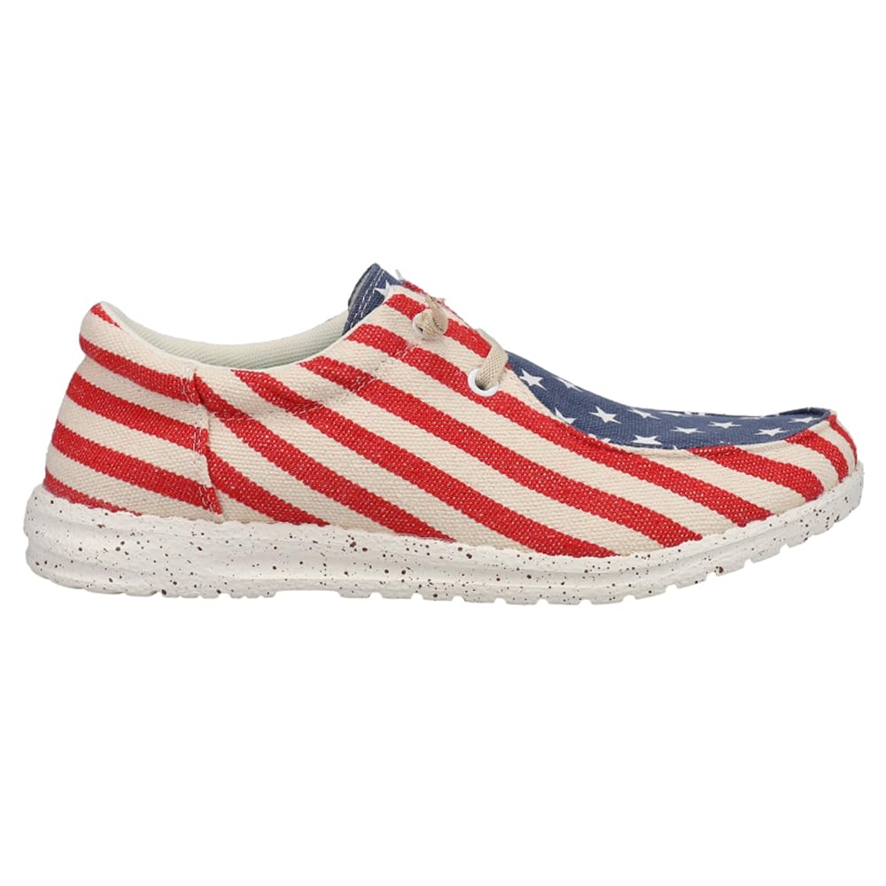 ROPER Women's Casual Slip-On Sneakers - Comfortable Loafers for Walking, Travel & Everyday Wear | Blue & Red Options | Perfect for Work, Errands & Relaxing