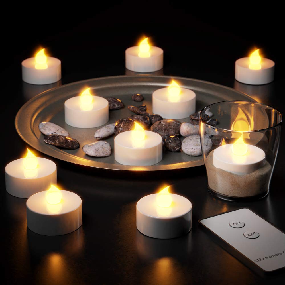30 LED Tea Lights Set with Remote Control - Battery Operated Flameless Candles, Warm White Flickering Flames, 3.7cm Safe Electric Candles for Weddings, Parties, Home Decor & Romantic Ambiance