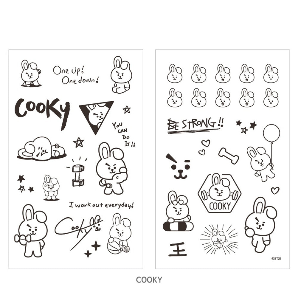 BT21 Tattoo Stickers - Waterproof & Temporary - Perfect for Parties, Events, and DIY Crafts - Cute Korean Character Decals for Skin, Nails, and Accessories