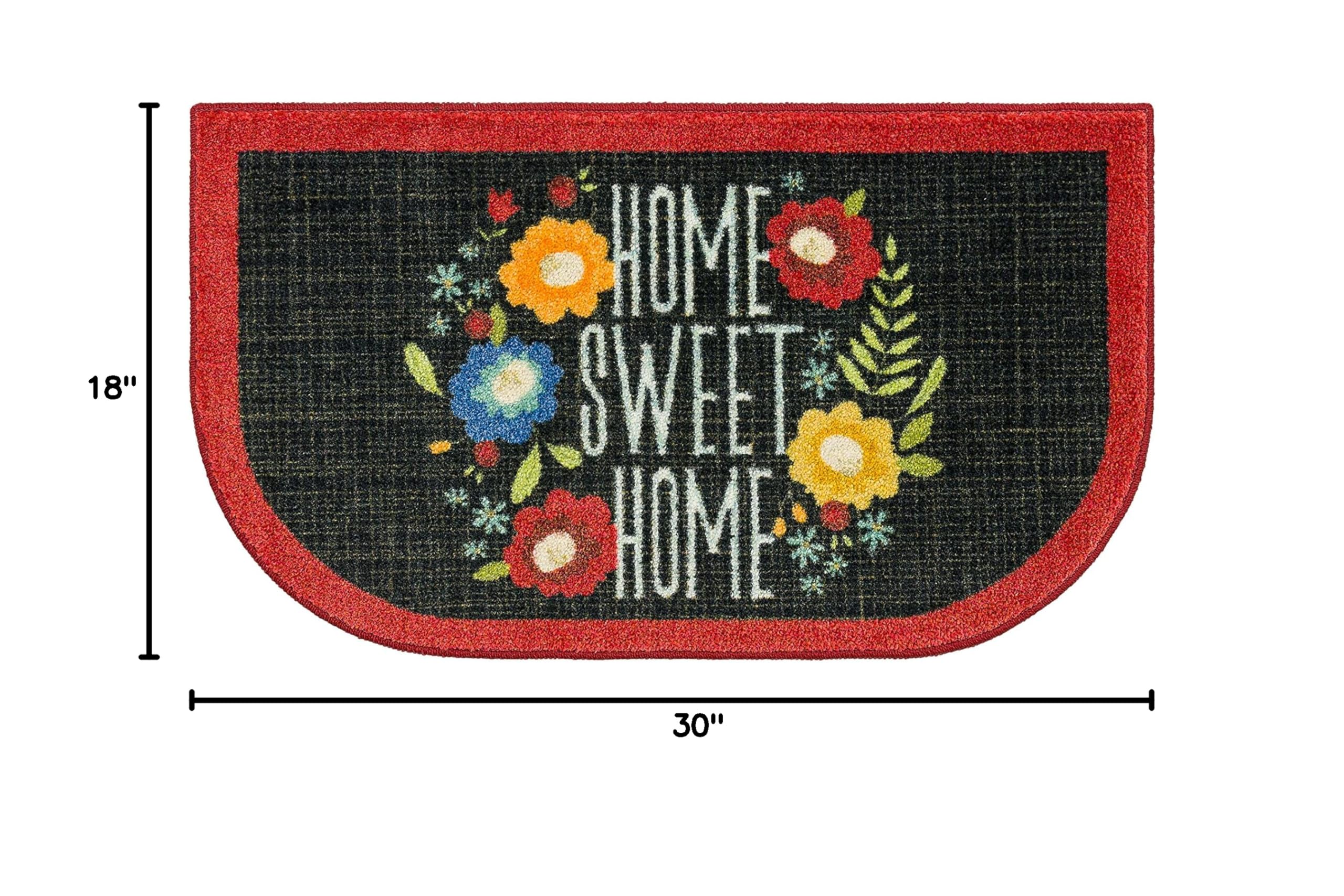 Mohawk Home Kitchen Mat - Home Sweet Flowers Black, 1'6