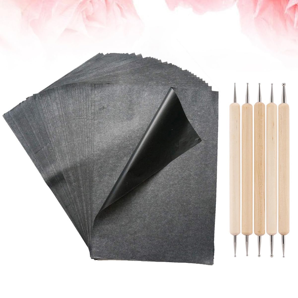 STOBOK A4 Carbon Transfer Paper Set (21x29.7cm) - Single Sided Graphite Tracing Paper for Canvas, Wood & Fabric - Perfect for DIY Crafts, Sewing Patterns & Art Projects