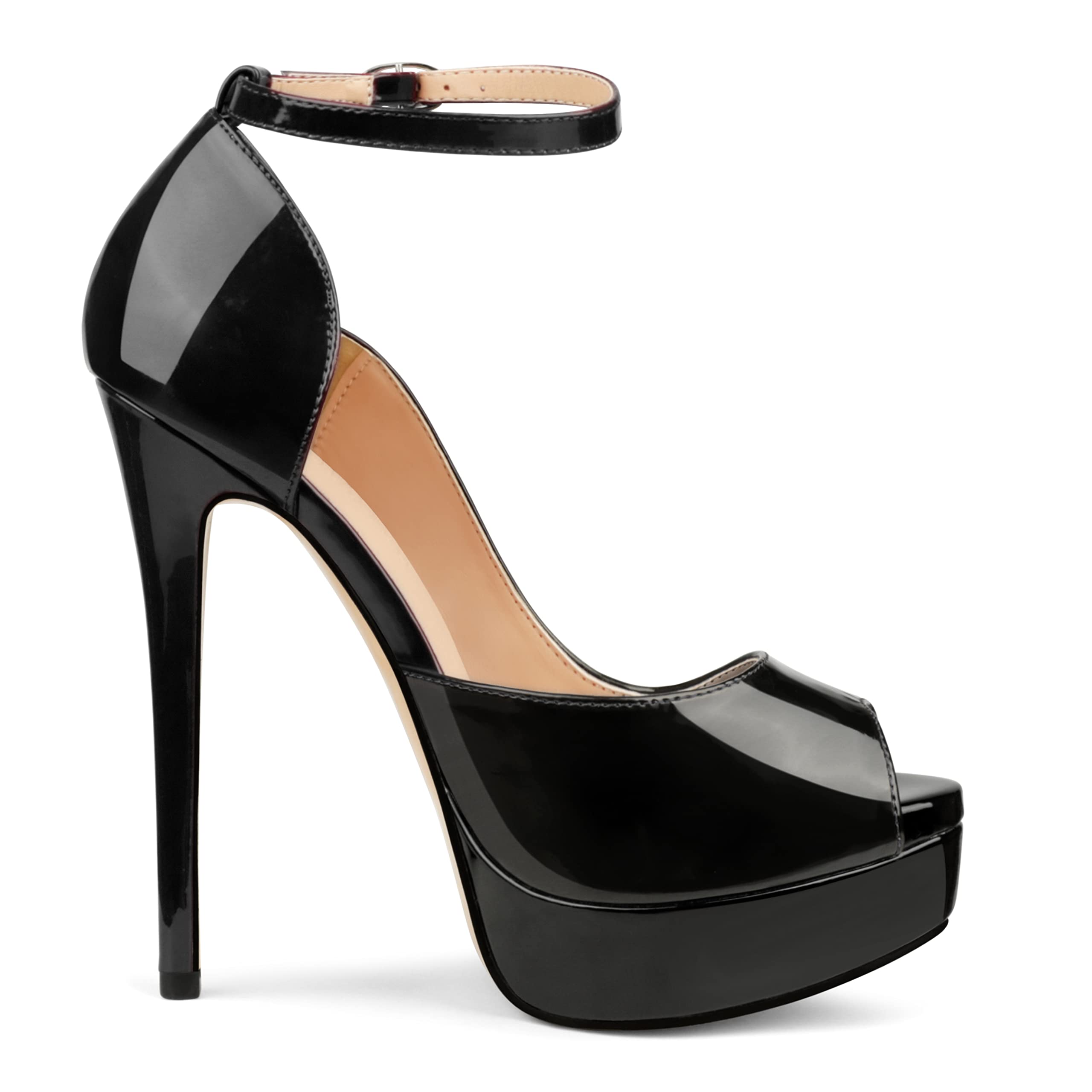 MERUMOTE Women's High Heels 6 Inch Platform Stiletto Pumps - Peep Toe Dress Shoes for Wedding, Party & Evening Wear - Comfortable Sexy Heels for Women's Formal Occasions