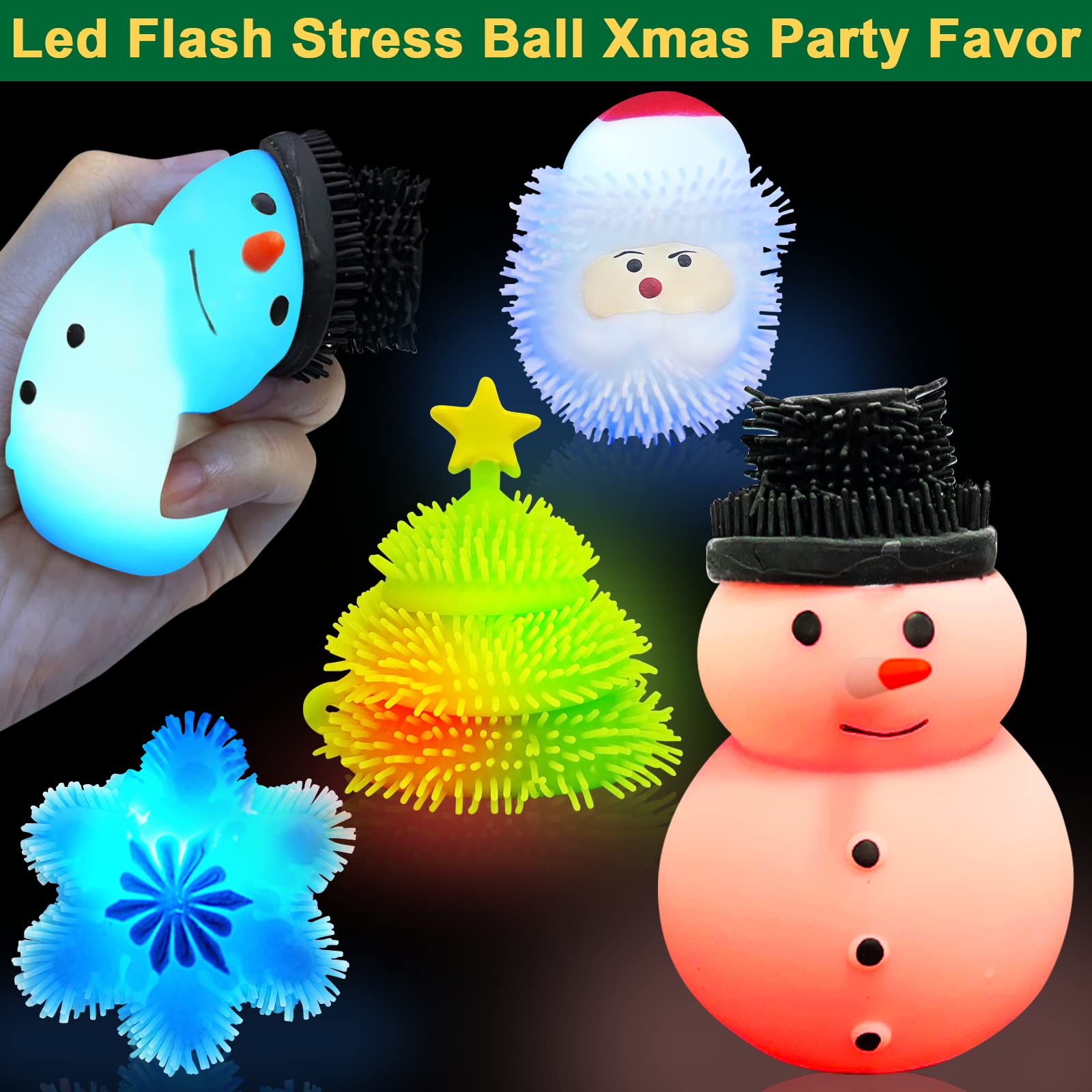 **2024 Christmas Advent Calendar for Kids - 24 Days Countdown with 3 Giant Glow Puffer Balls & 21 Stress Relief Sensory Fidget Toys - Perfect Stocking Stuffers for Boys & Girls - Fun Holiday Countdown & Sensory Play**