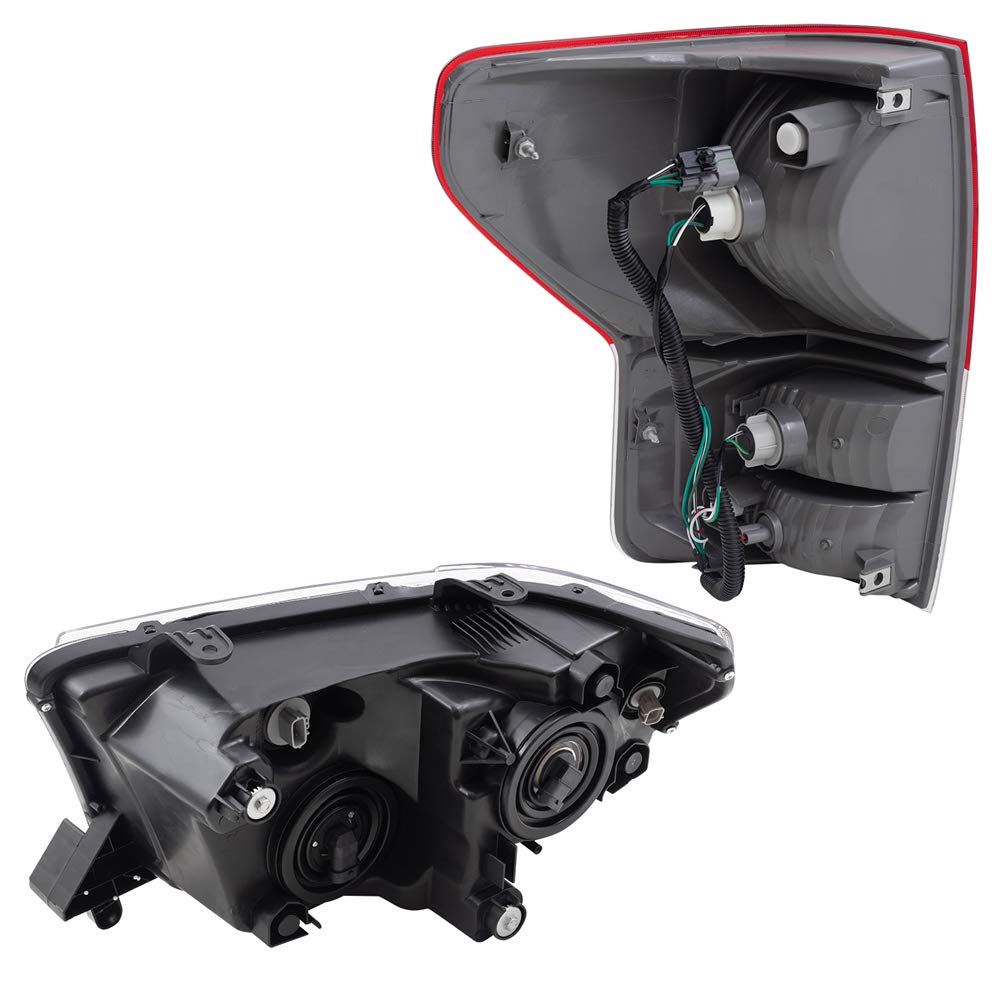 Brock Replacement 4-Piece Halogen Headlight & Taillight Kit for 2010-2013 Toyota Tundra - Perfect for Night Driving & Off-Road Adventures